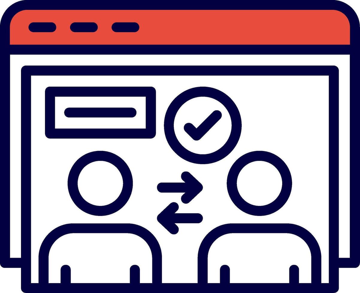 Deal Sites Line Red Filled Icon vector