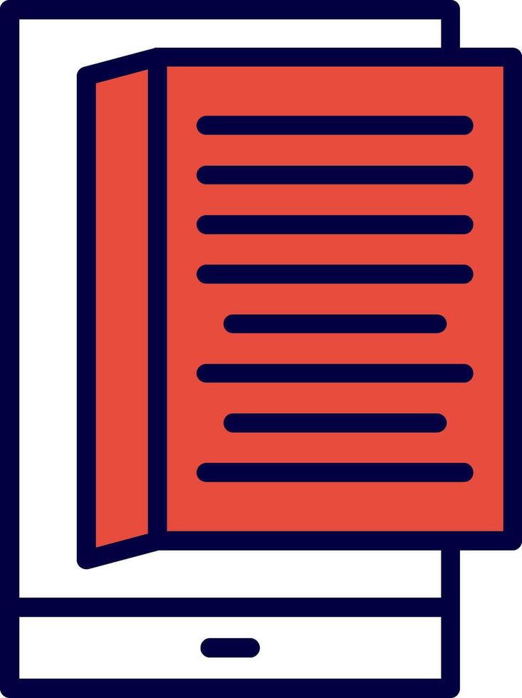 Ebook Line Red Filled Icon vector