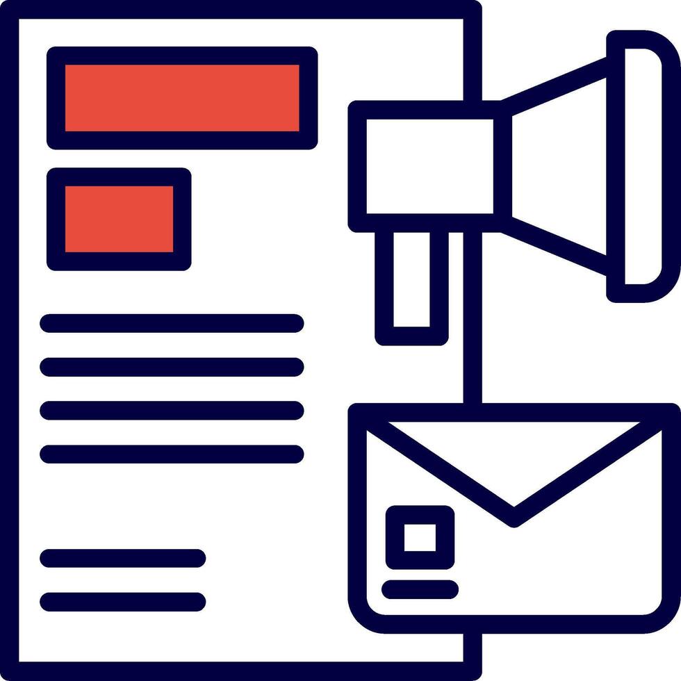 Email Direct Marketing Line Red Filled Icon vector