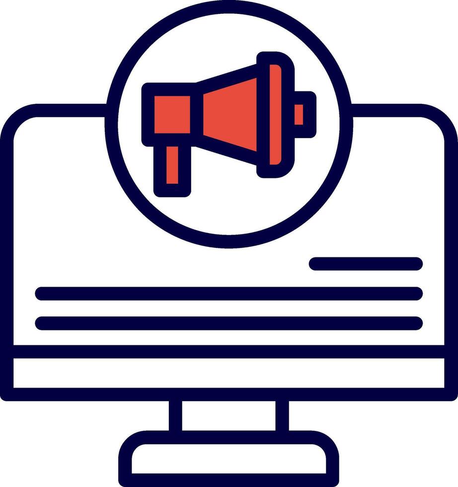 Online Pr Line Red Filled Icon vector