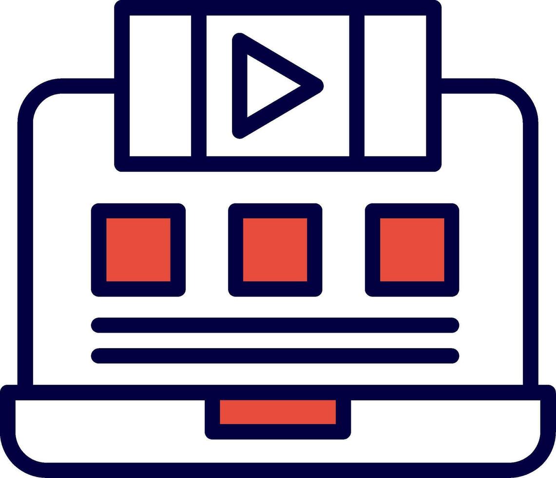 Live Stream Line Red Filled Icon vector
