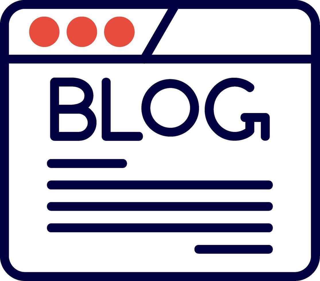 Blog Line Red Filled Icon vector