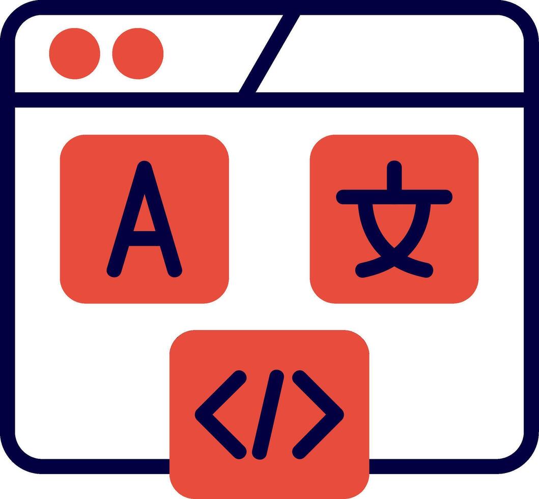 Hreflang Tag Line Red Filled Icon vector
