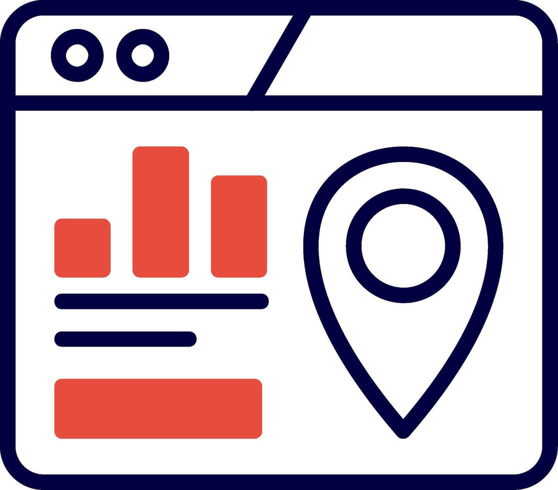 Map Pack Line Red Filled Icon vector
