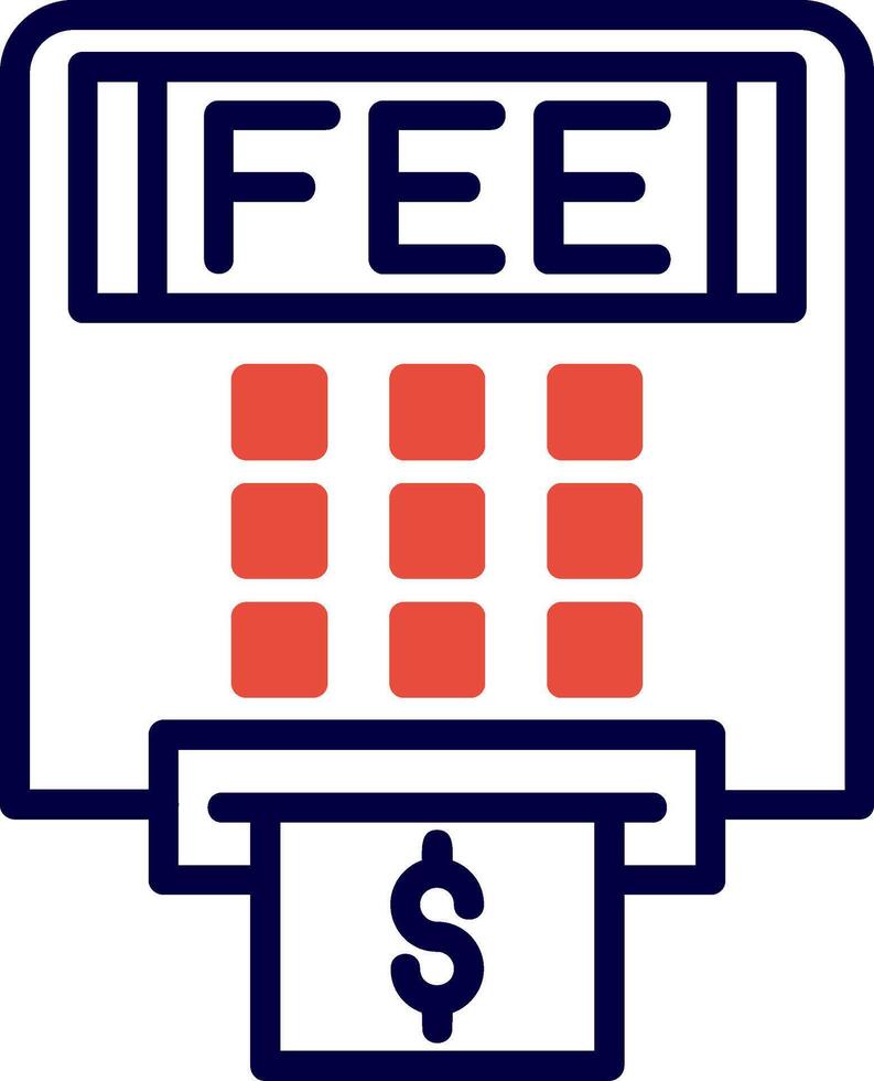 Atm Fees Line Red Filled Icon vector