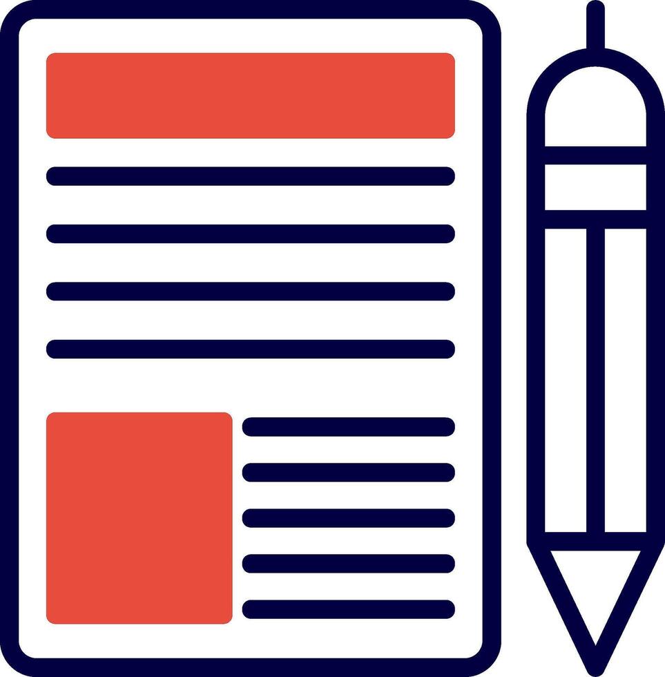 Blogger Line Red Filled Icon vector
