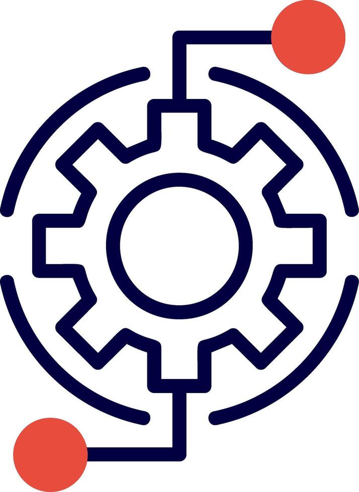 Business Automation Line Red Filled Icon vector