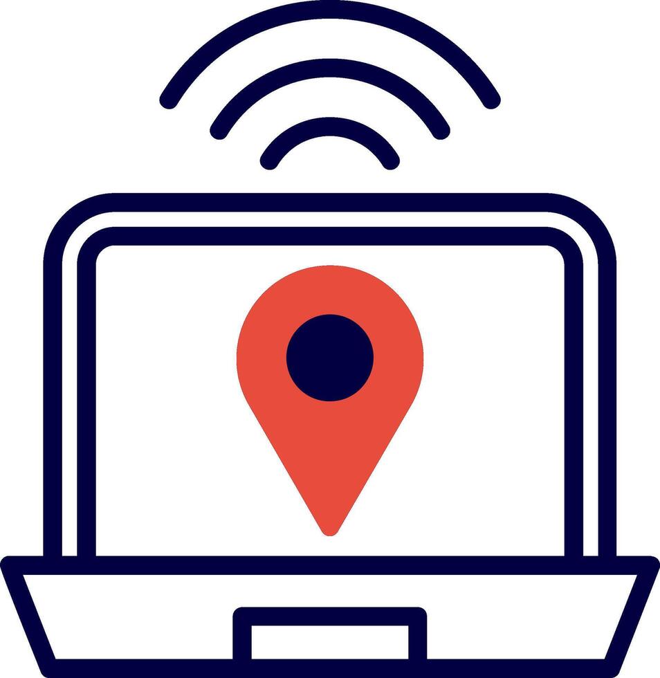 Digital Nomad Hub Line Red Filled Icon vector