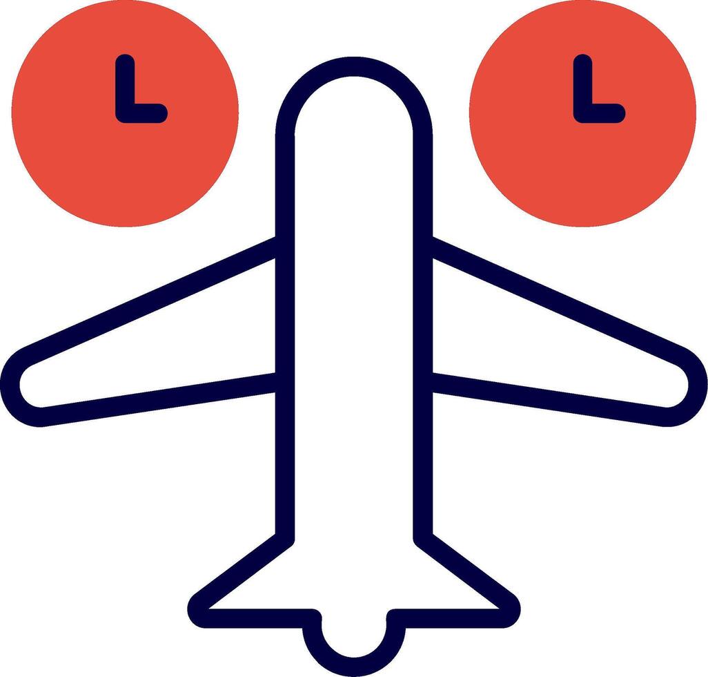Jet Lag Line Red Filled Icon vector