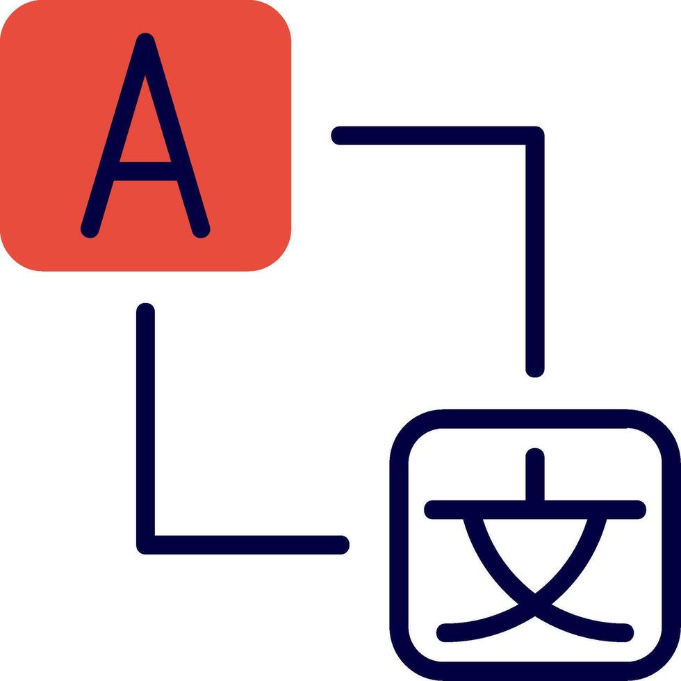 Language Barrier Line Red Filled Icon vector