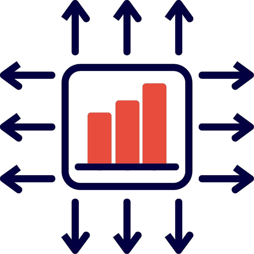 Performance Marketer Line Red Filled Icon vector