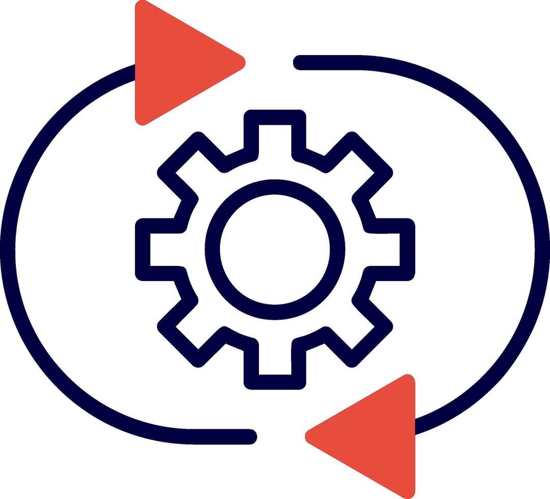 Optimization Line Red Filled Icon vector