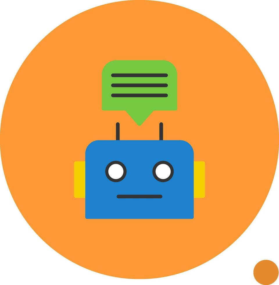 Chatbot Flat Shadow Icon vector