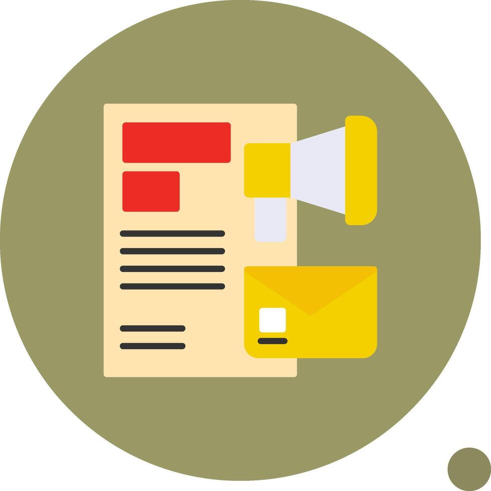 Email Direct Marketing Flat Shadow Icon vector
