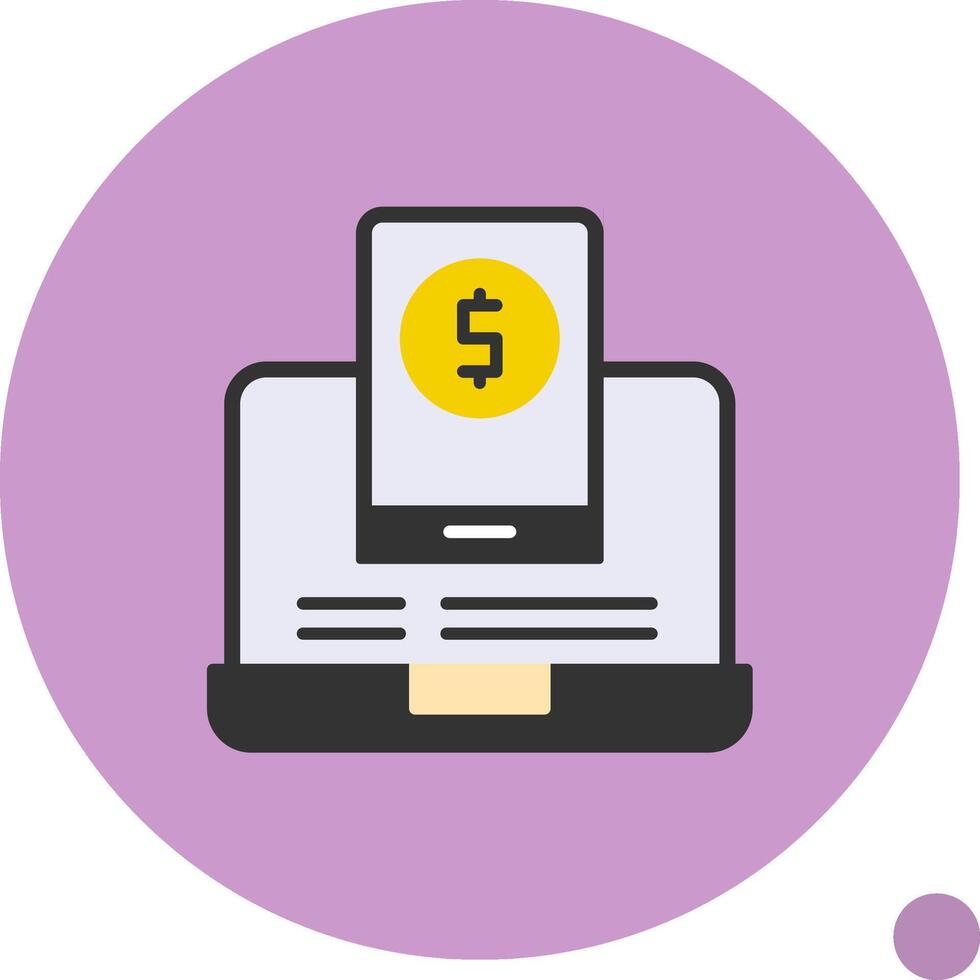 Online Business Flat Shadow Icon vector