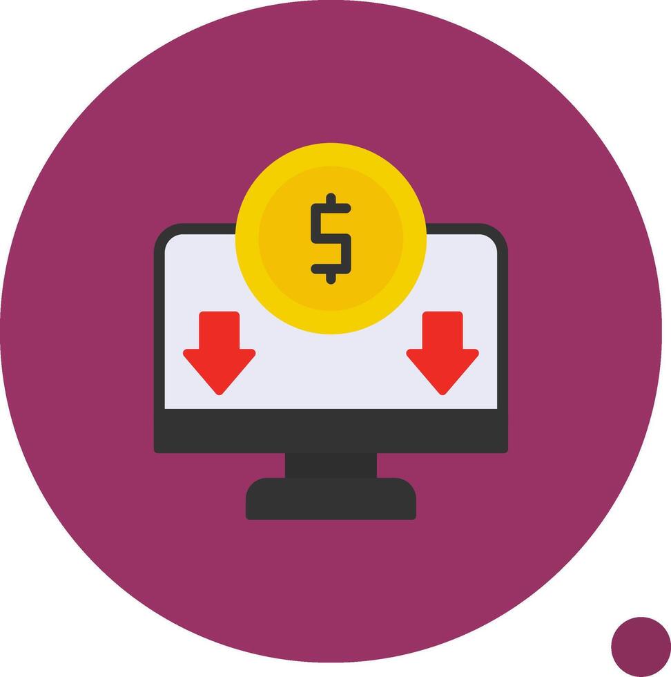 Online Income Flat Shadow Icon vector