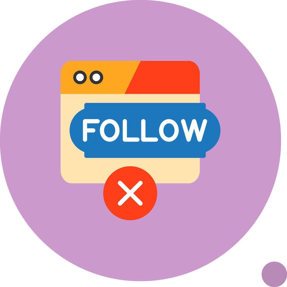 No Follow Flat Shadow Icon vector