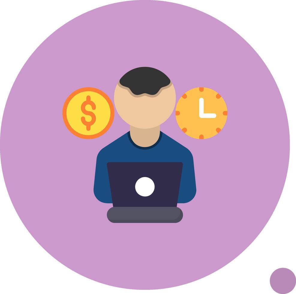 Freelancing Flat Shadow Icon vector