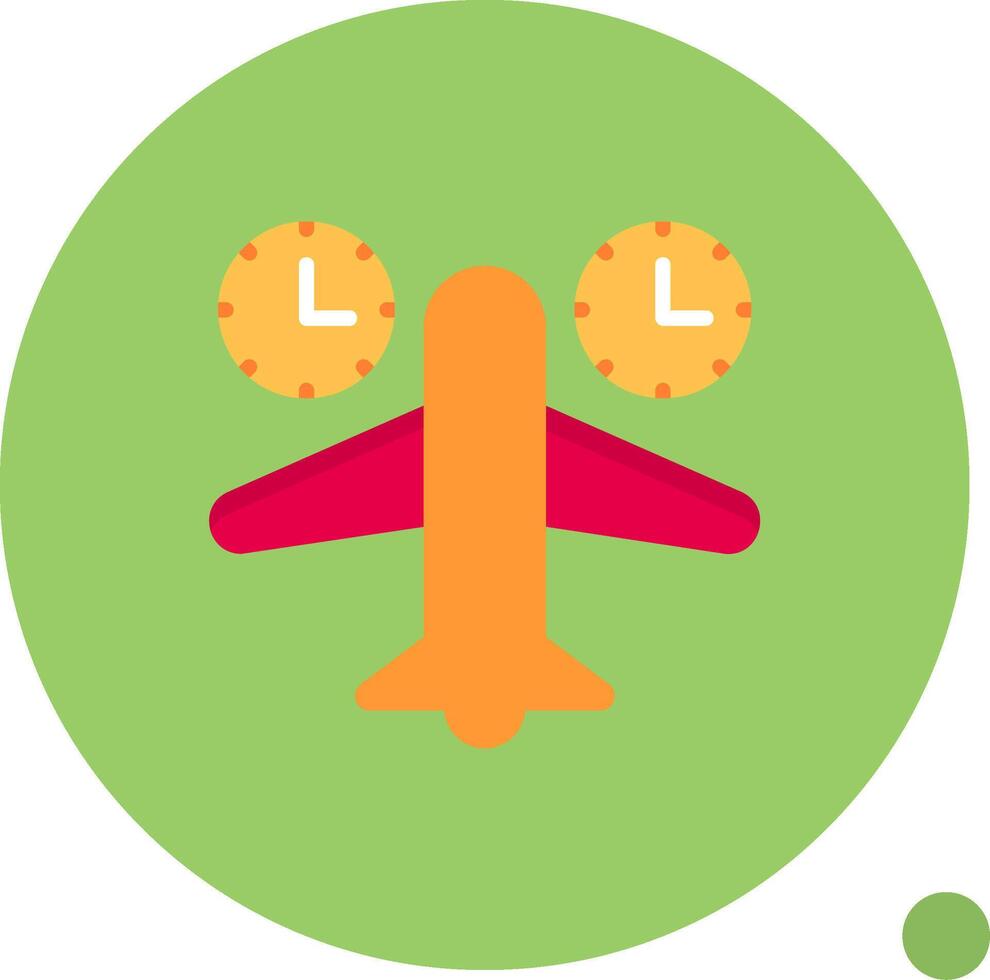 Jet Lag Flat Shadow Icon vector