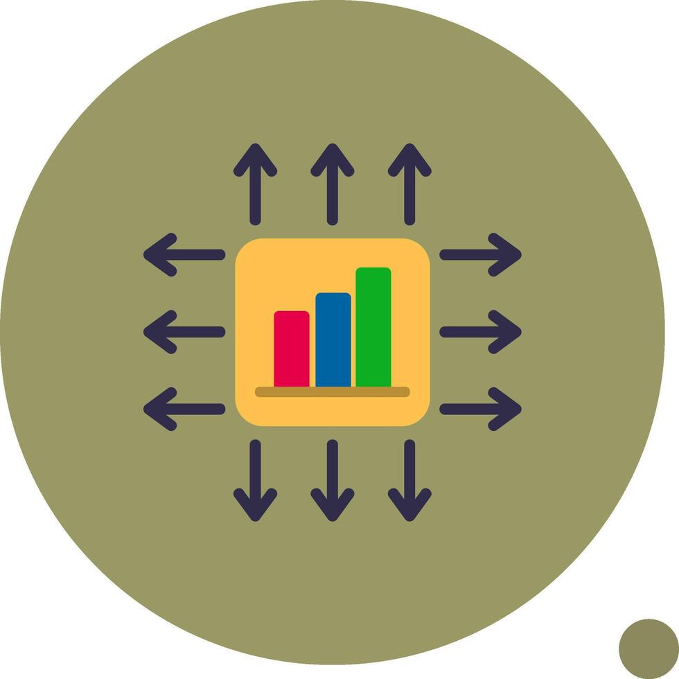 Performance Marketer Flat Shadow Icon vector