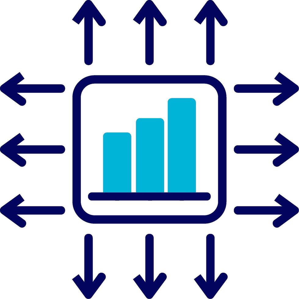 Performance Marketer Blue Mixed Icon vector
