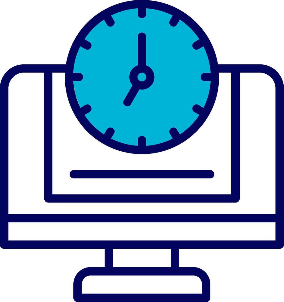 24 7 Monitoring Blue Mixed Icon vector