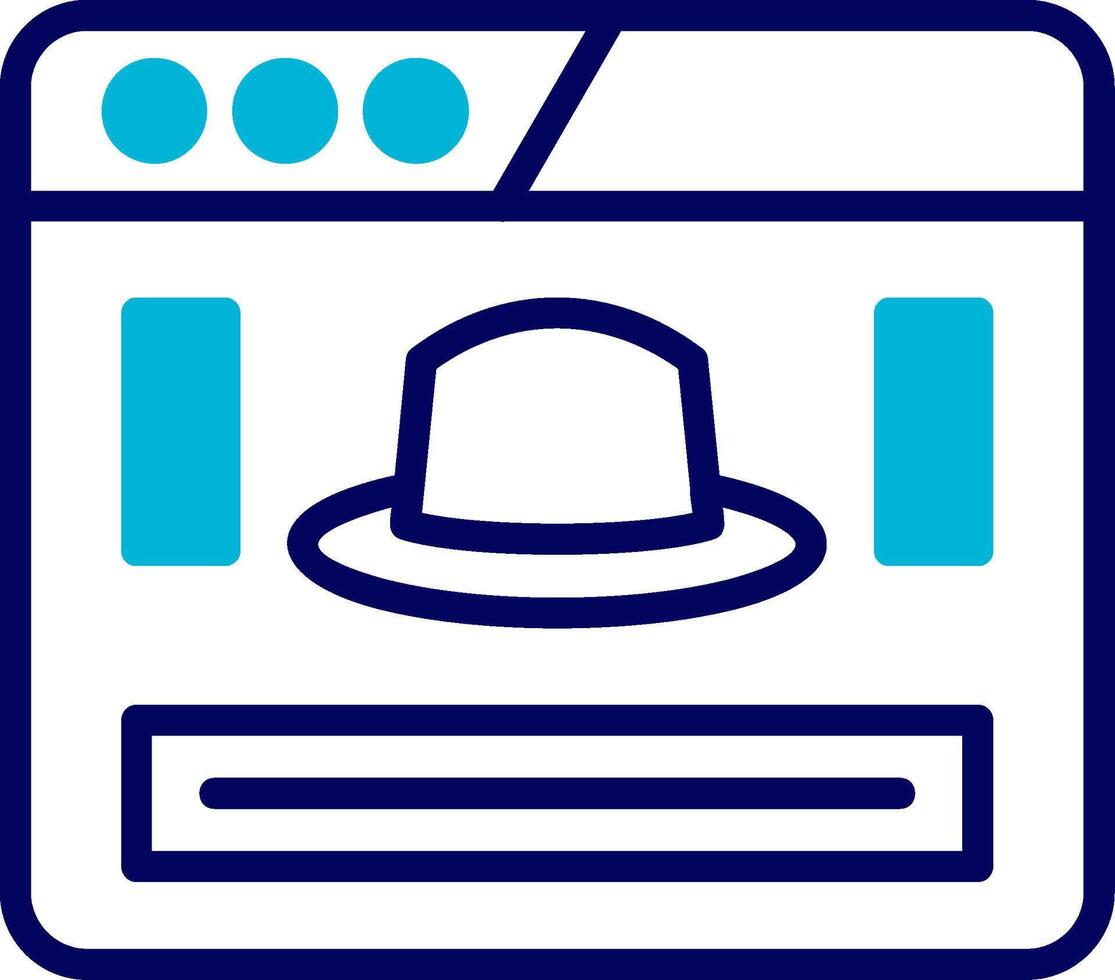 Black Hat Blue Mixed Icon vector