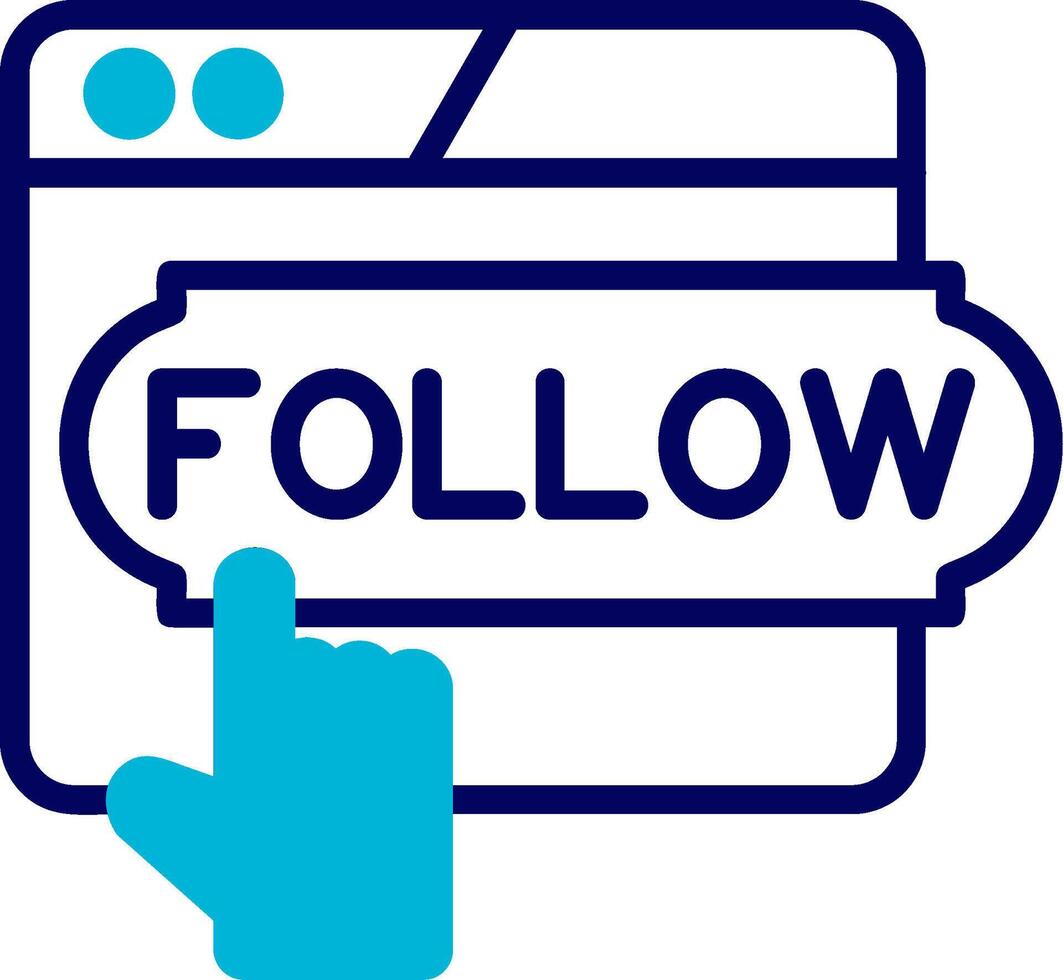 Do Follow Blue Mixed Icon vector