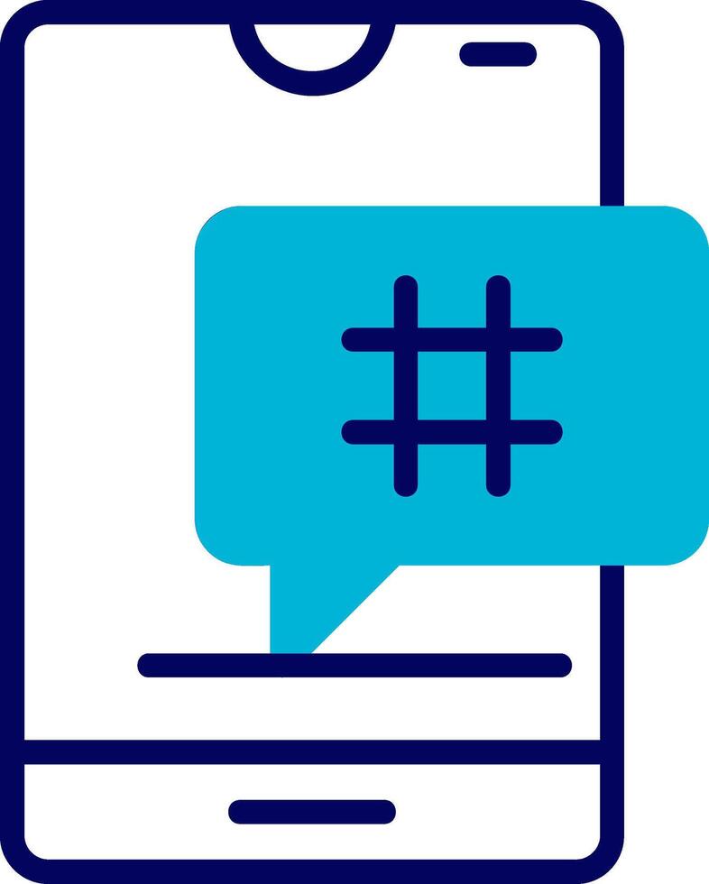 Hashtag Blue Mixed Icon vector