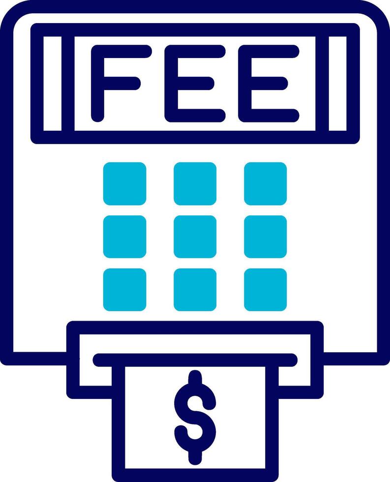 Atm Fees Blue Mixed Icon vector