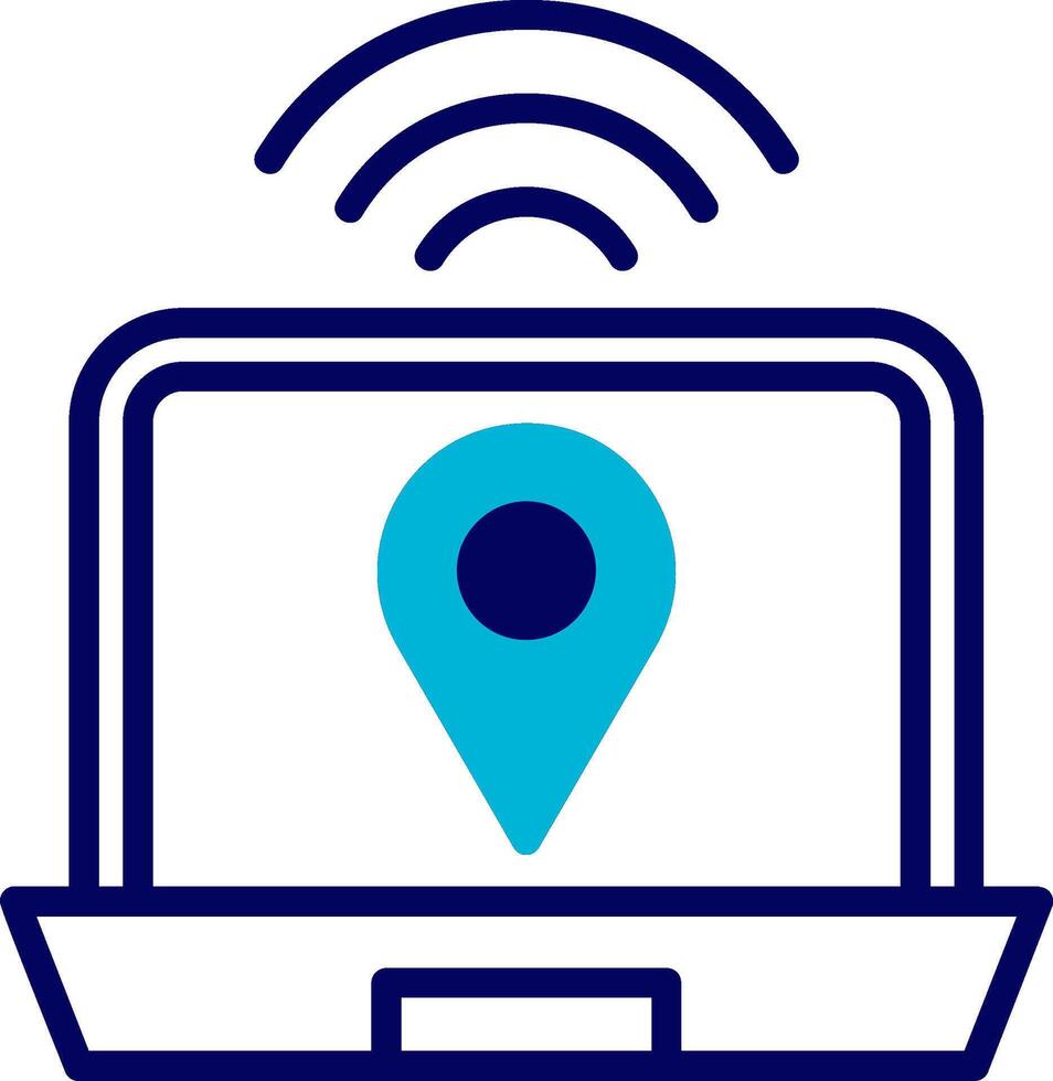 Digital Nomad Hub Blue Mixed Icon vector