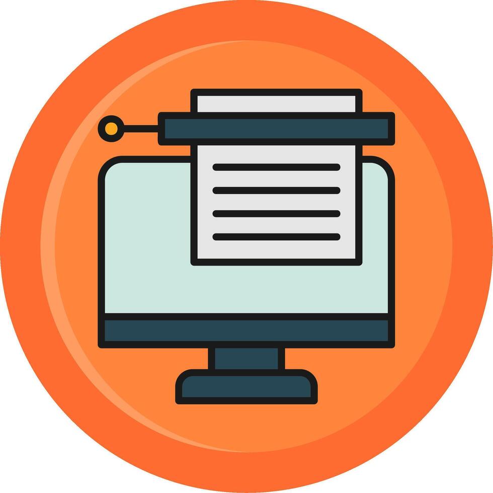 Bots Copywriting Line Filled Circle Icon vector