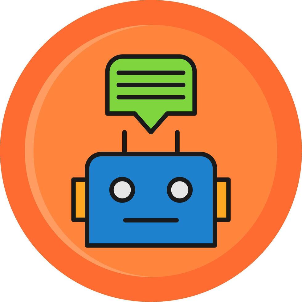 Chatbot Line Filled Circle Icon vector