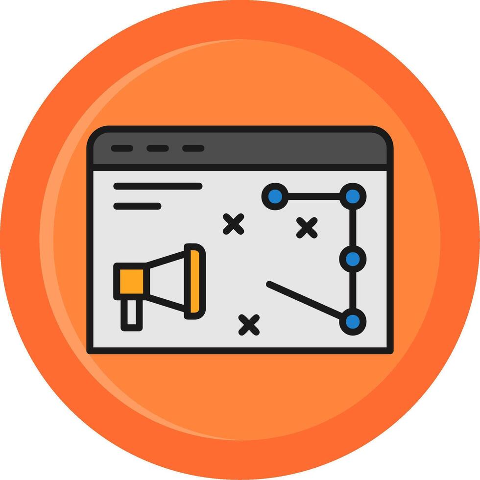 Digital Strategy Line Filled Circle Icon vector