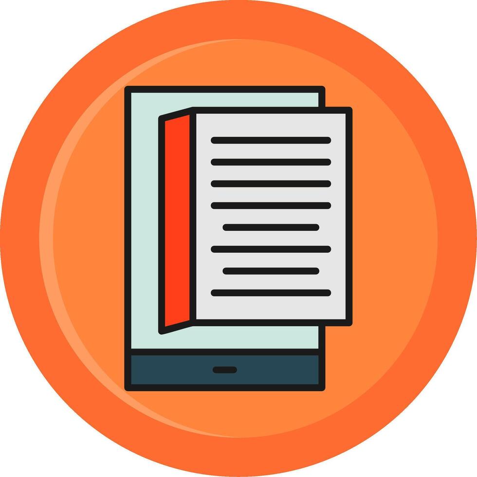 Ebook Line Filled Circle Icon vector