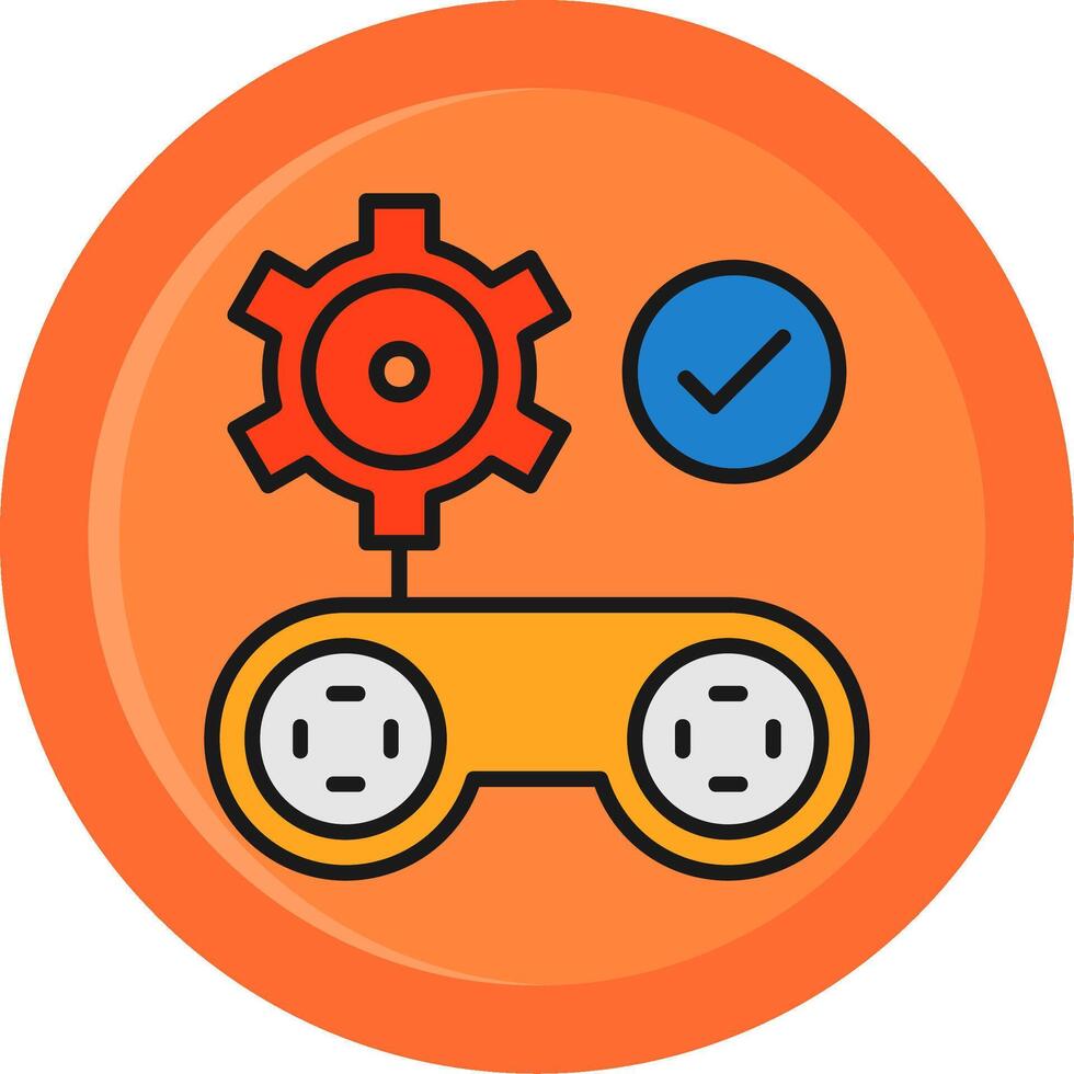 Gamification Line Filled Circle Icon vector