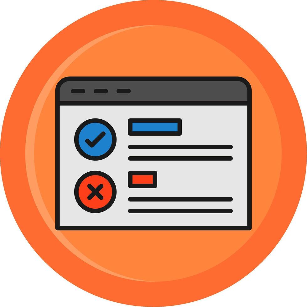 Online Survey Line Filled Circle Icon vector