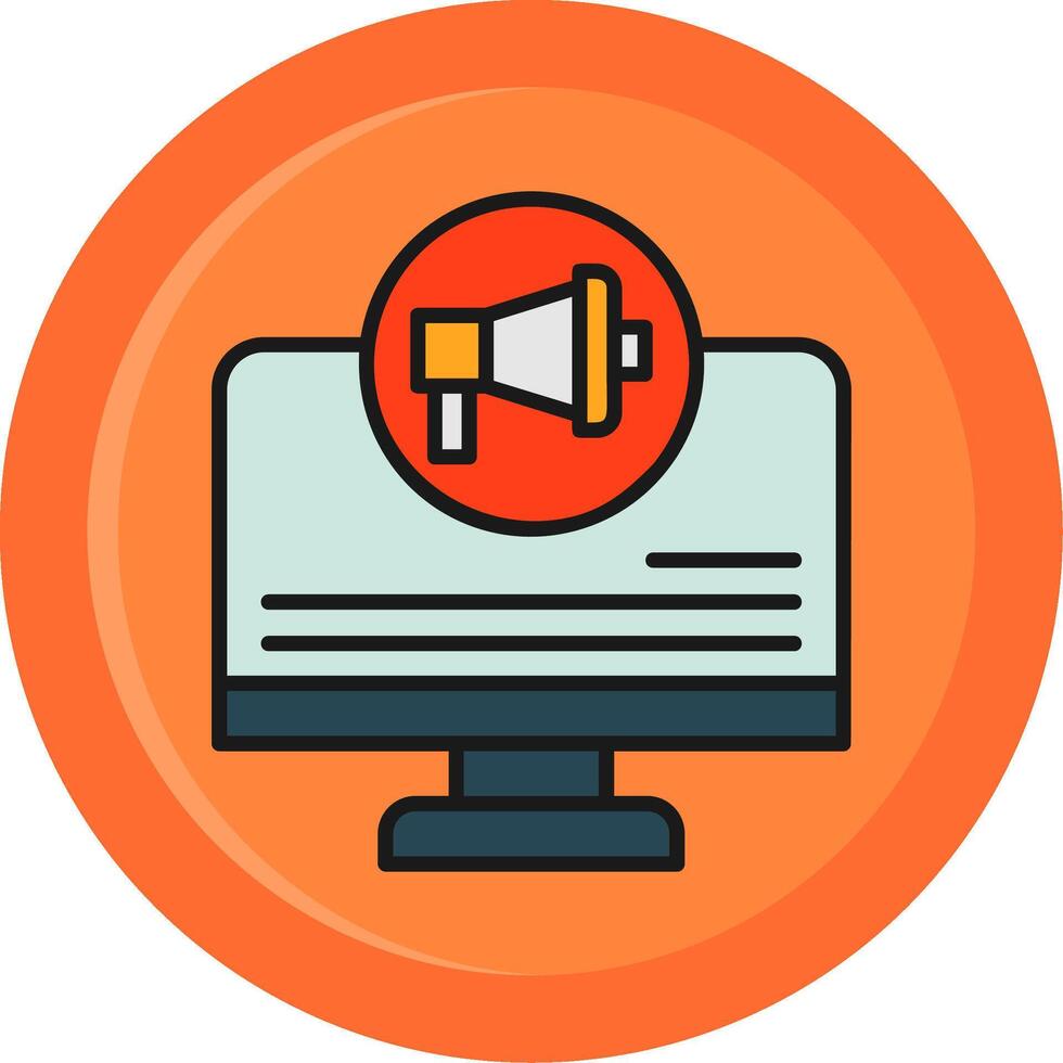 Online Pr Line Filled Circle Icon vector