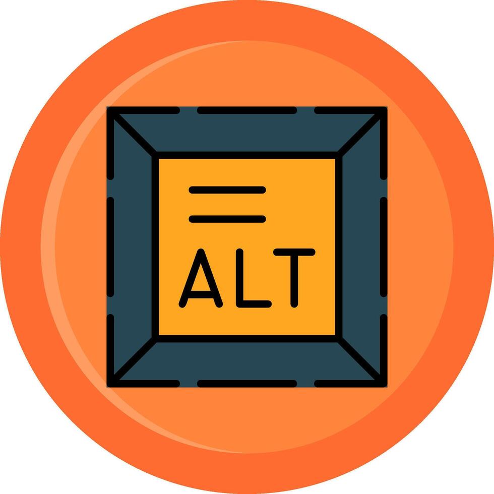 Alt Text Line Filled Circle Icon vector