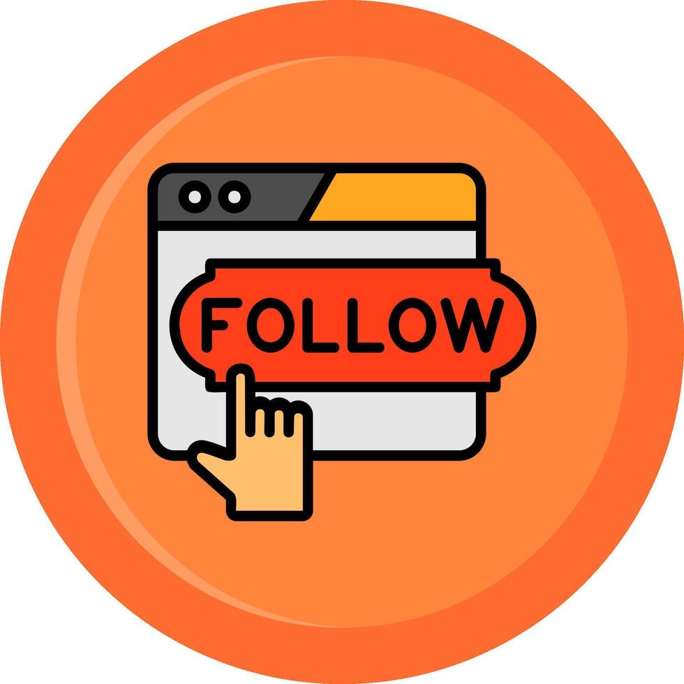Do Follow Line Filled Circle Icon vector