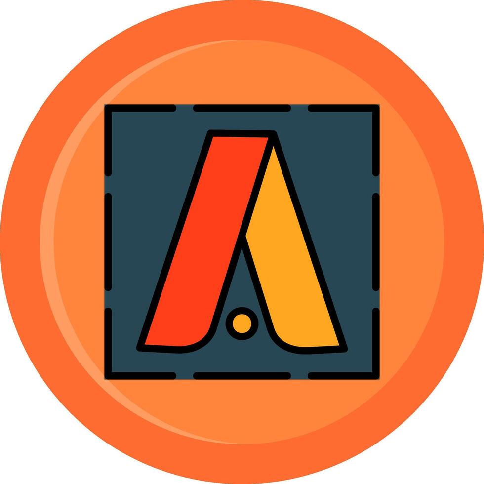 Google Adwords Line Filled Circle Icon vector