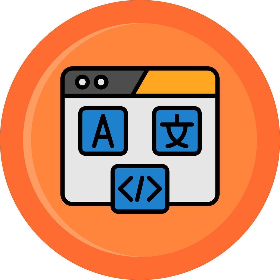 Hreflang Tag Line Filled Circle Icon vector