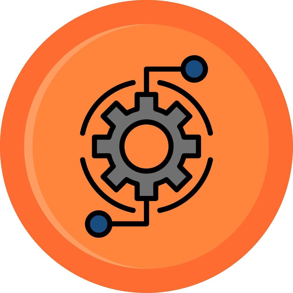 Business Automation Line Filled Circle Icon vector