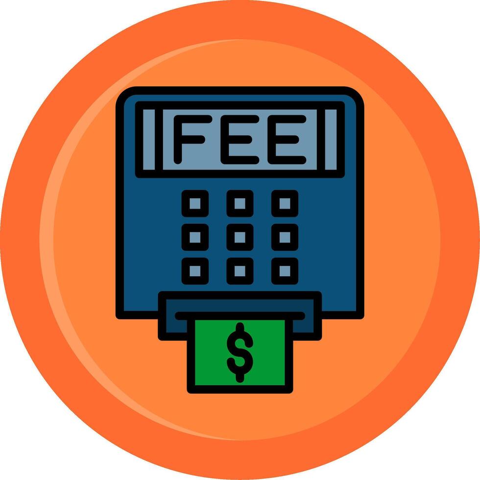 Atm Fees Line Filled Circle Icon vector