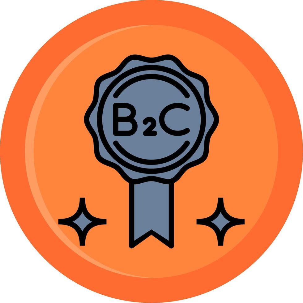 B2C Line Filled Circle Icon vector