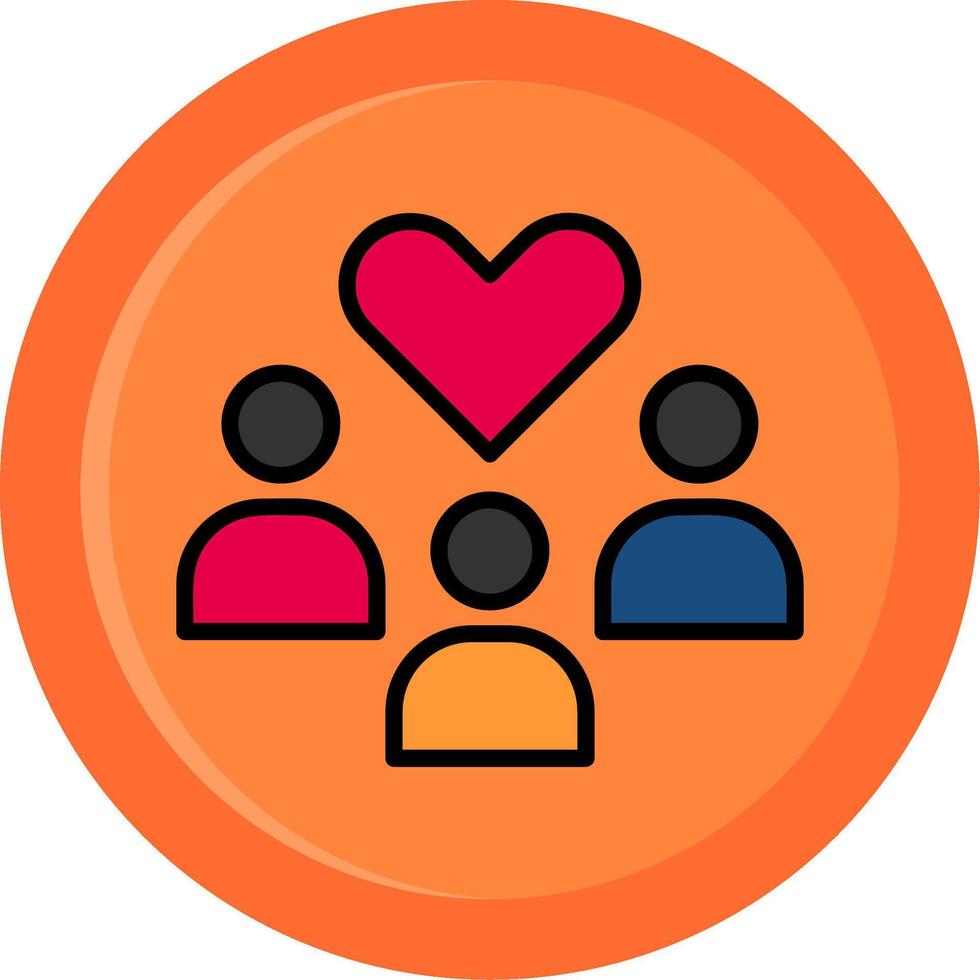 Community Line Filled Circle Icon vector
