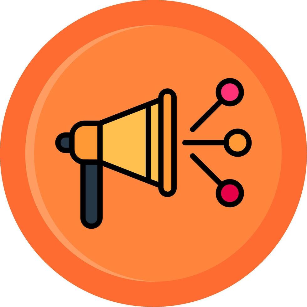 Content Marketer Line Filled Circle Icon vector