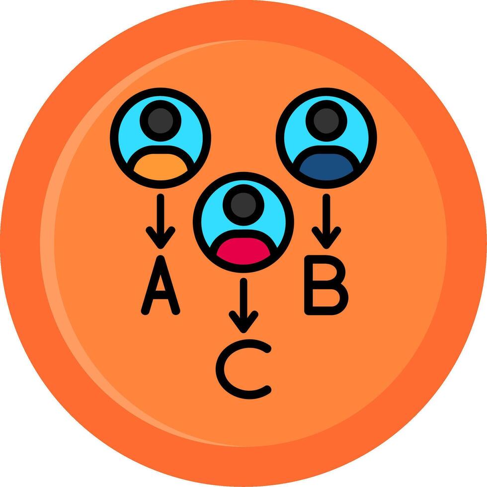 Customer Types Line Filled Circle Icon vector