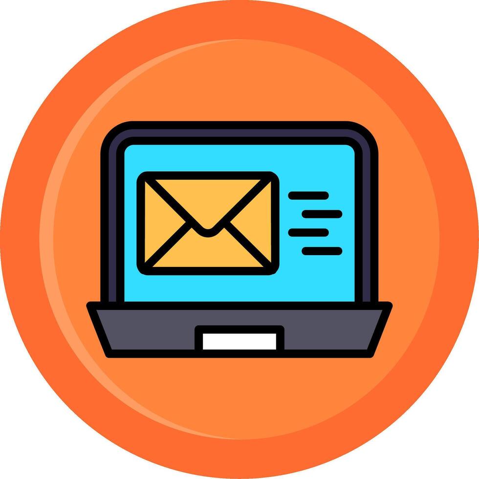 Email Marketing Line Filled Circle Icon vector