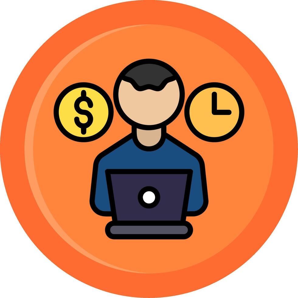 Freelancing Line Filled Circle Icon vector